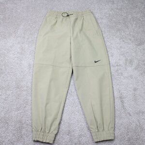 Nike Pants Womens Medium (30x28) Beige Sportswear Swoosh Woven Polyester Joggers
